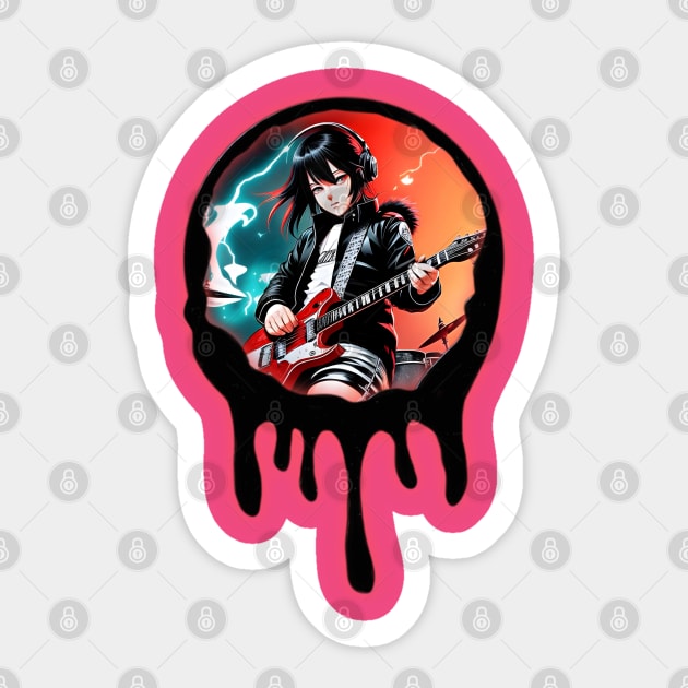 Rocker Girl Tee Sticker by Str8Drippin